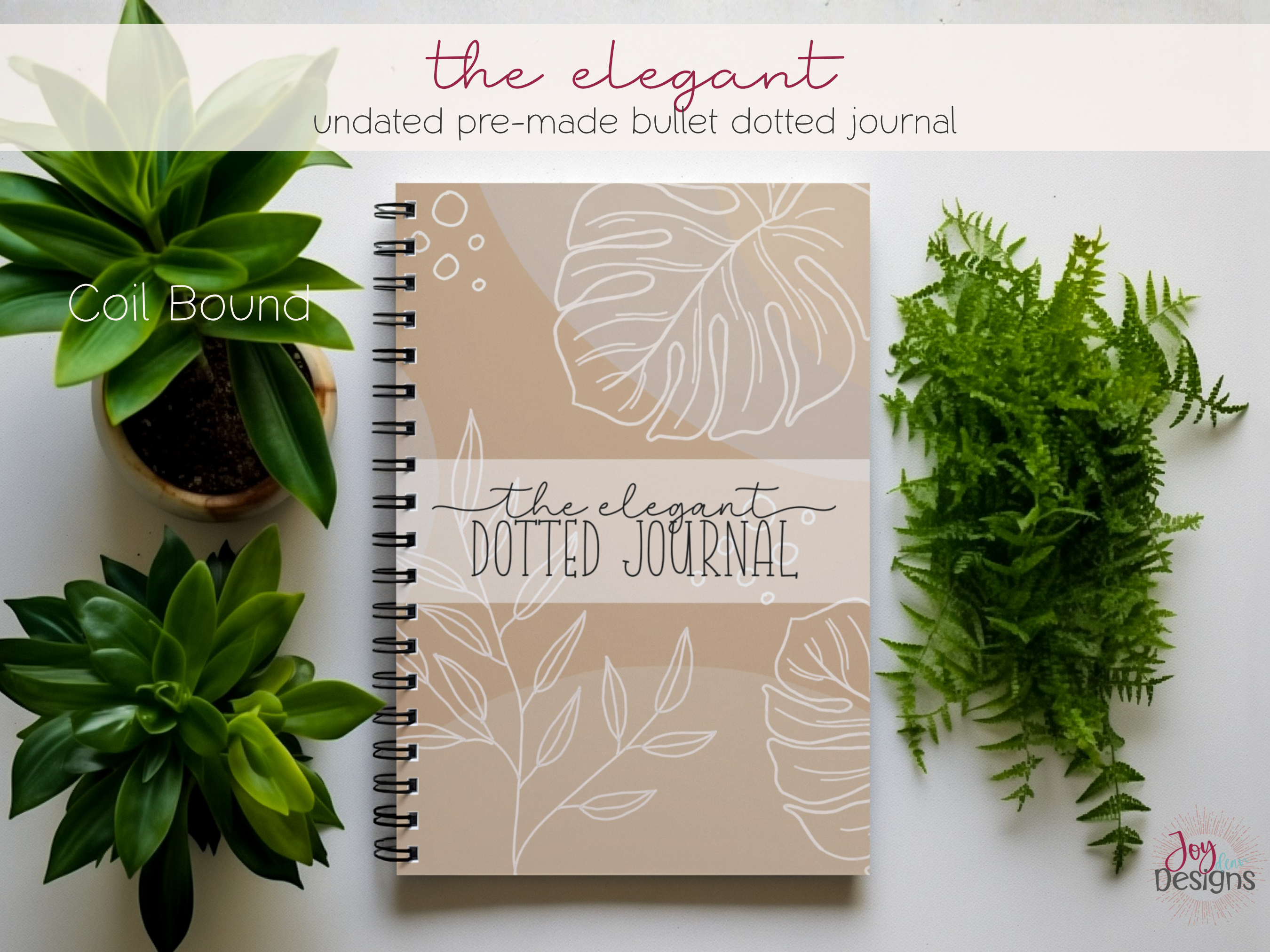 The Elegant: Undated Pre-Made Bullet Dotted Journal | Dot Grid Noteboo ...