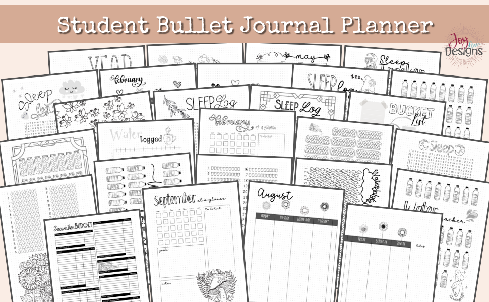 Bullet Dotted Journal Student Planner: A Premade Aesthetic Dotted Mental Health Tracker for Students