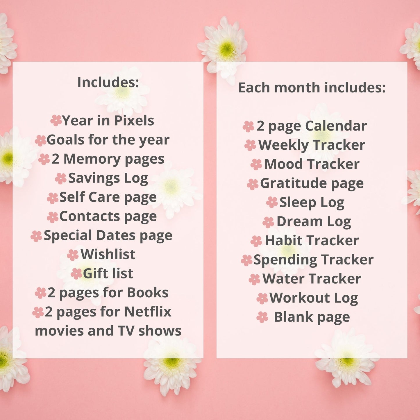 The Simple: Complete Pre-Made Bullet Dotted Journal Pages Instant Download Printable Planner