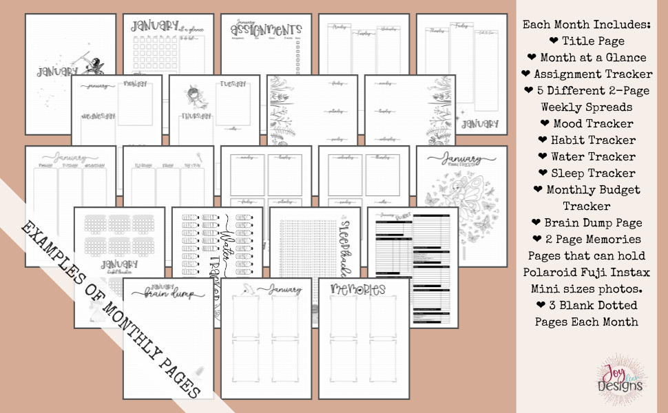 Bullet Dotted Journal Student Planner: A Premade Aesthetic Dotted Mental Health Tracker for Students
