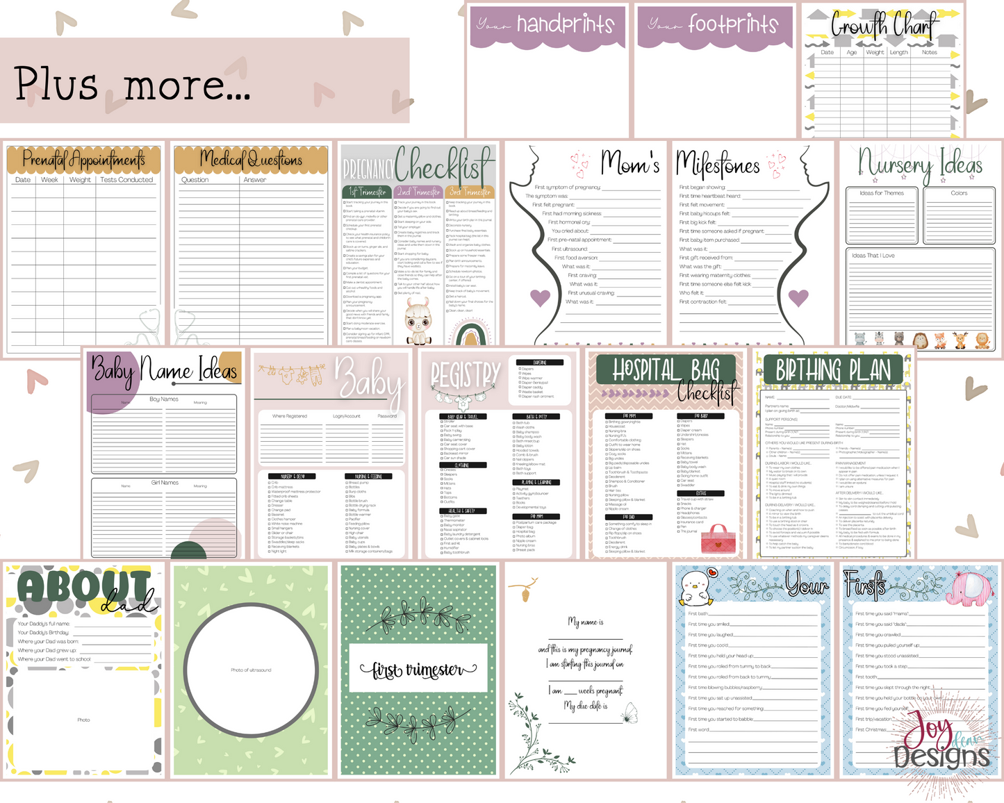 Complete Printable Pregnancy Journal Memory Book to Track From Conception to Baby's First Birthday- Digital Instant Download