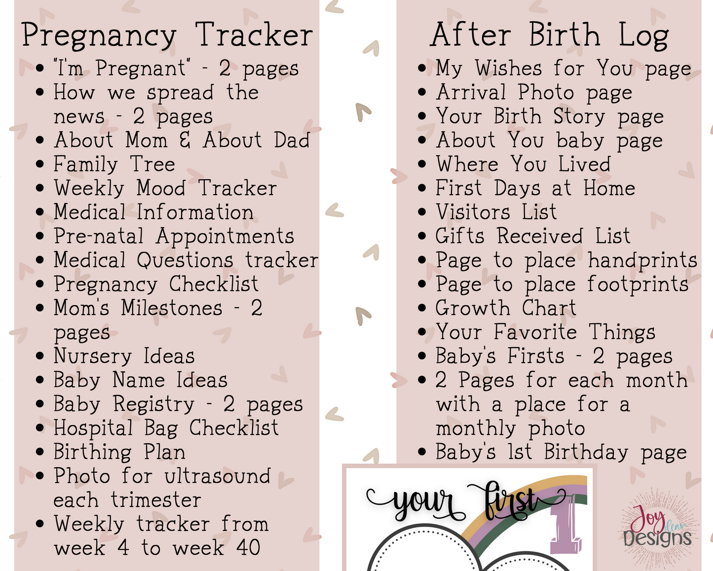 Complete Printable Pregnancy Journal Memory Book to Track From Conception to Baby's First Birthday- Digital Instant Download