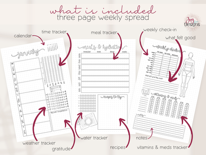 The Vital: 2026 Health & Wellness Bullet Journal Planner