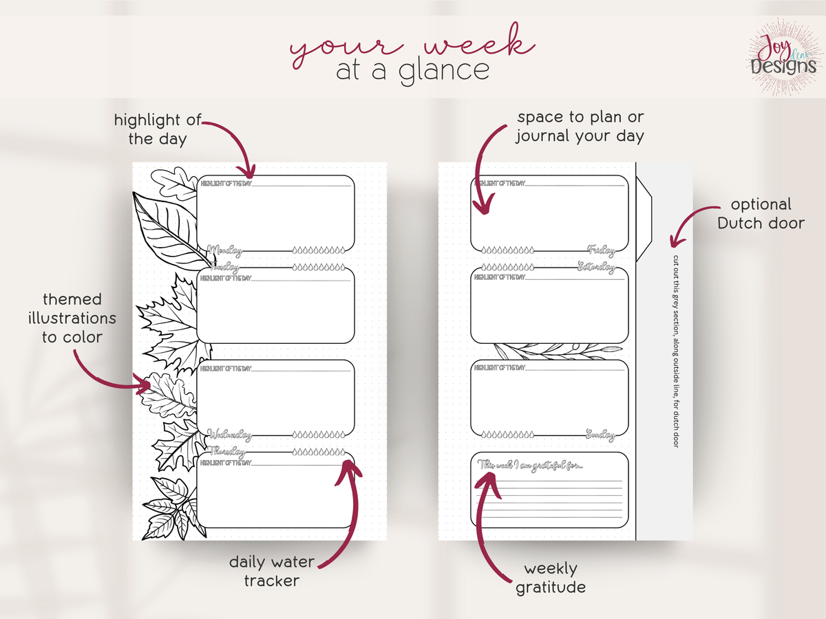 The Whimsy: Undated Premade Bullet Dotted Journal Planner | A little planning. A little colouring. A whole lot of whimsy. ✨
