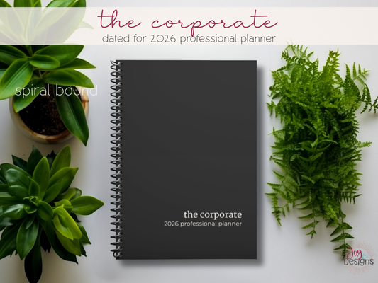 2026 professional planner corporate planner minimalist work planner spiral bound planner 7x9 planner physical planner office planner business planner weekly work planner monthly work planner professional goals planner project planner executive planner clean layout productivity planner desk planner black spiral planner neutral aesthetic modern planner goal setting planner corporate organization work planning notebook professional agenda structured planning system