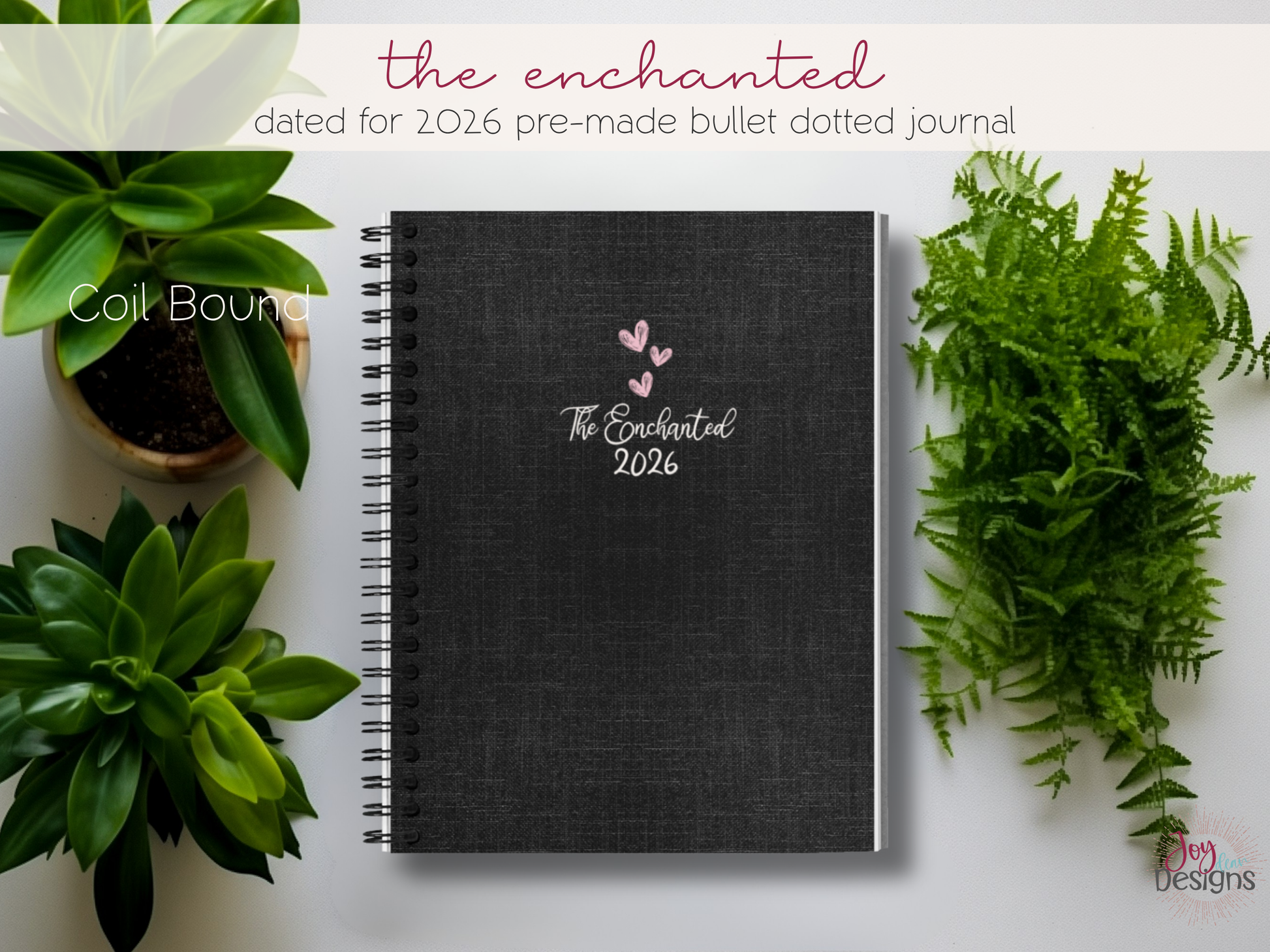 the enchanted 2026 coil bound planner bullet dotted journal pre made planner monthly themed journal 8x10 spiral planner productivity planner for women coloring pages habit tracker mood tracker goal setting planner creative journal calendar planner undated planner aesthetic planner journaling gift mindfulness journal mental health tracker organization planner daily planner weekly planner yearly overview bullet journal notebook joy dean designs 2026 planner stationery gift