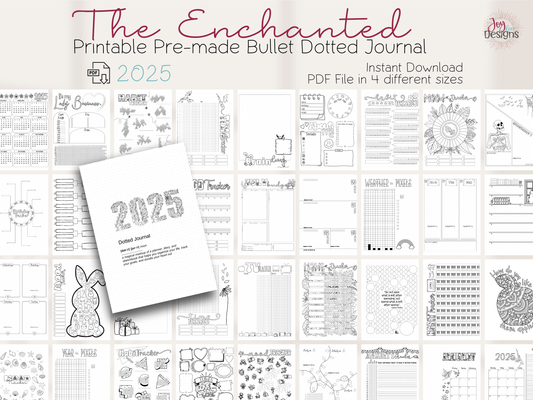 The Enchanted: 2025 Pre-Made Bullet Dotted Journal | Printable Download