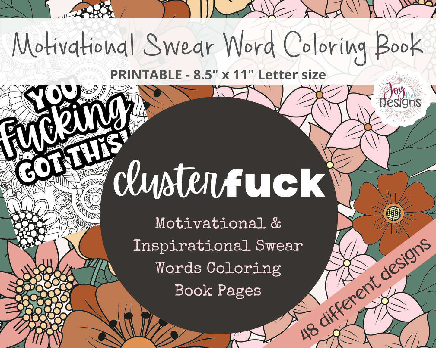 Cluster Fuck: Motivational and Inspirational Funny Swear Words Coloring Book for Adults for Anxiety and Stress Relief