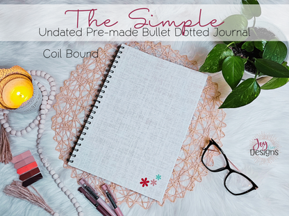 The Simple: Undated Pre-Made Bullet Dotted Journal | Dot Grid Notebook | Premade Dotted Planner