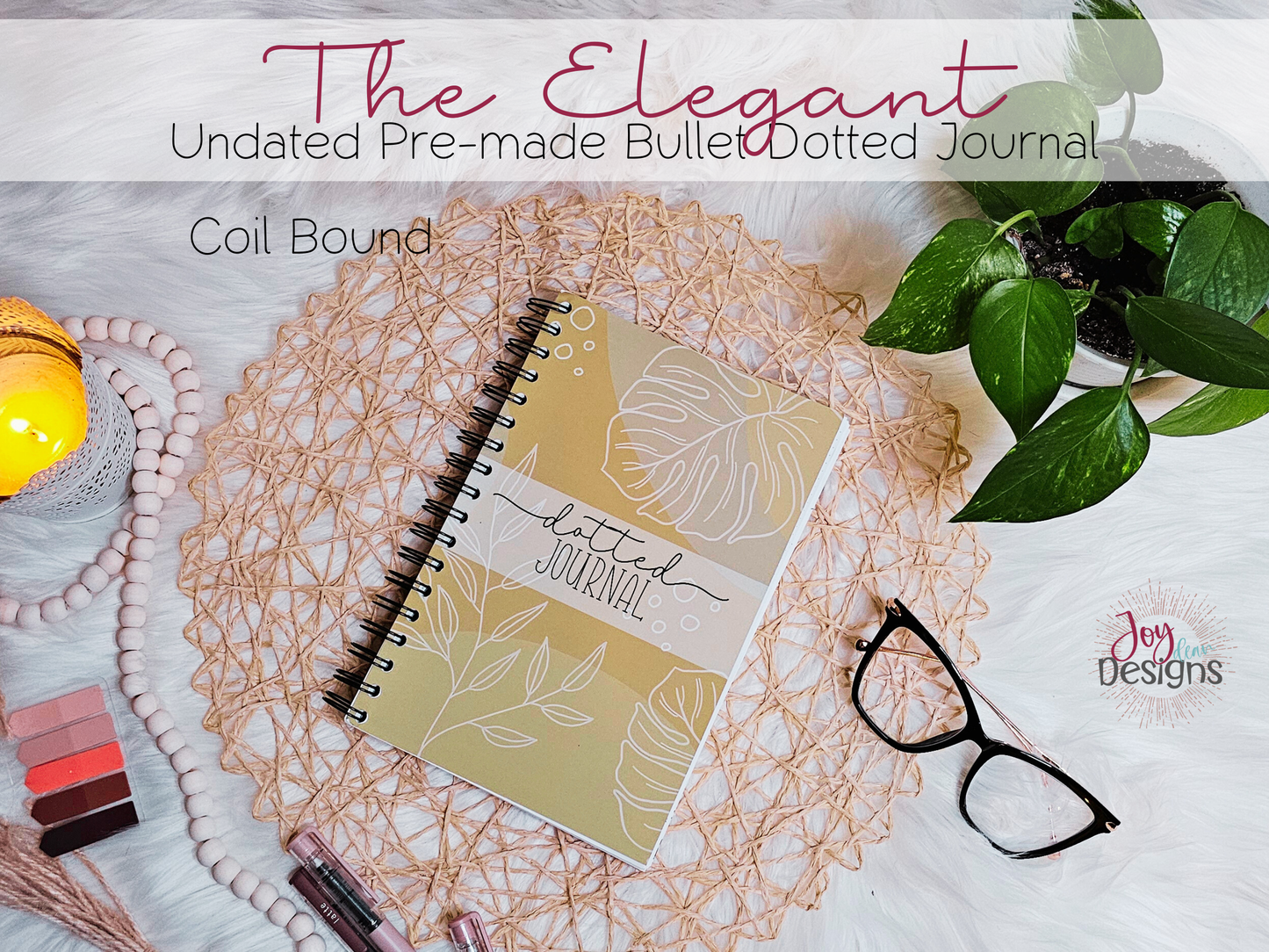 The Elegant: Undated Pre-Made Bullet Dotted Journal | Dot Grid Notebook | Premade Dotted Planner