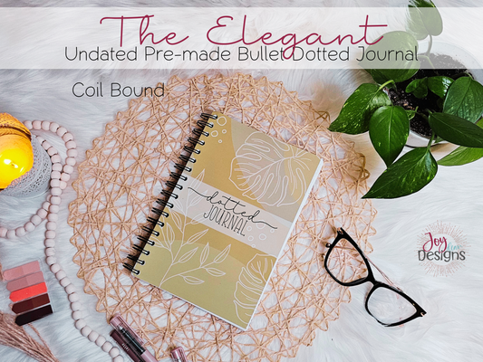 The Elegant: Undated Pre-Made Bullet Dotted Journal | Dot Grid Notebook | Premade Dotted Planner