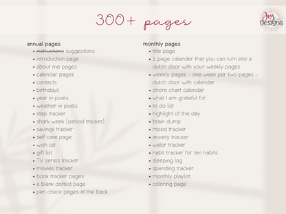 aesthetic bullet journal download pdf 2026 premade dotted planner digital bujo creative planner for women mental health tracking anxiety mood water sleep habit logs monthly themes winter valentines bees easter plants space citrus ice cream owls halloween coffee christmas printable journal in four sizes 6x9 US Letter A4 A5 coloring pages dutch door layouts bleed proof style organization self care routine gift idea