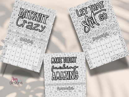 2025 Motivational Swear Word Coloring Calendar – Doodle Your Year with Sass and Class!