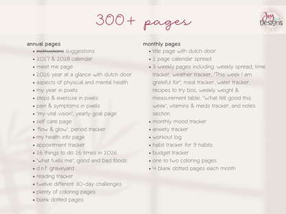 The Vital: 2026 Health & Wellness Bullet Journal Planner