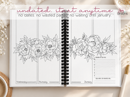 The Whimsy: Undated Premade Bullet Dotted Journal Planner | A little planning. A little colouring. A whole lot of whimsy. ✨
