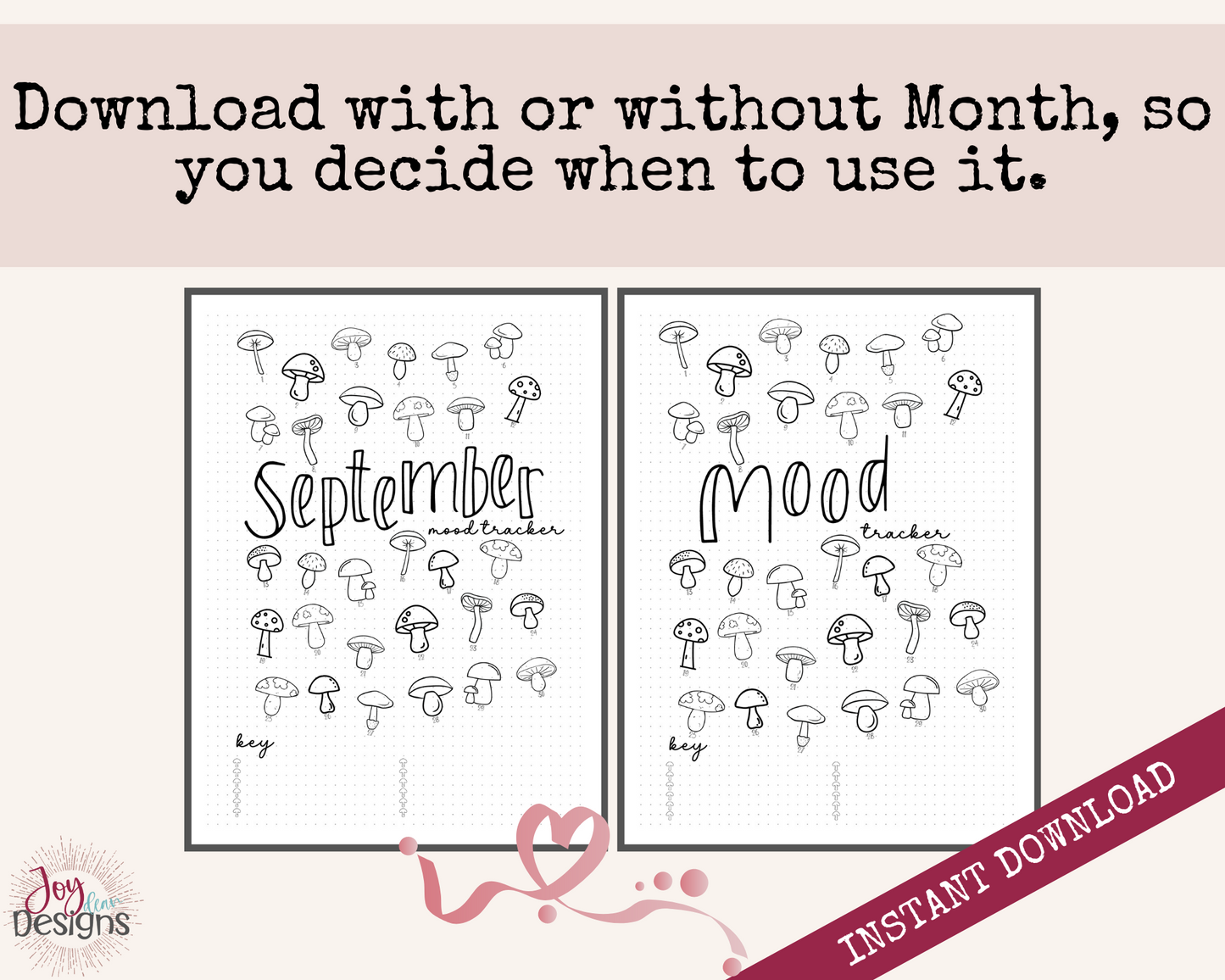 21 Monthly PreMade Mood Trackers Bullet Dotted Journal Pages Instant Download Printable Planner | 6x9 and 8.5 x11 Sizes | FREE Dotted Page