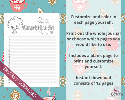 December Pre-Made Bullet Dotted Journal Pages Instant Download Printable Planner Undated