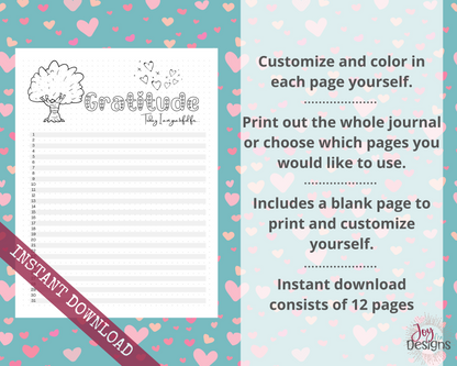 February Pre-Made Bullet Dotted Journal Pages Instant Download Printable Planner Undated