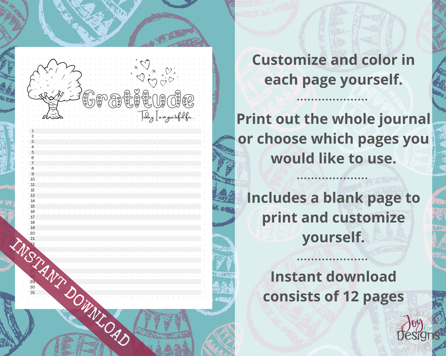 April Pre-Made Bullet Dotted Journal Pages Instant Download Printable Planner Undated