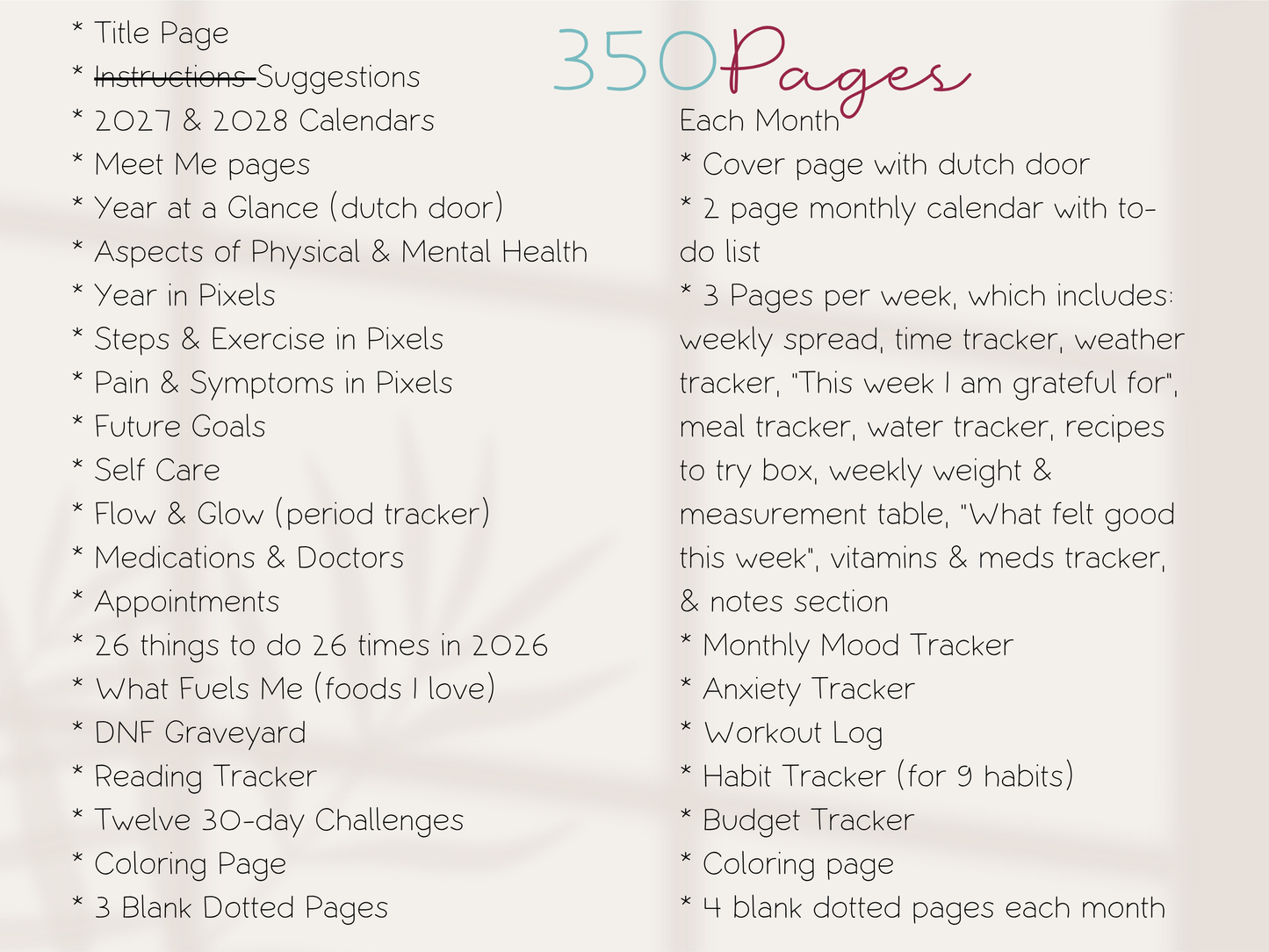 The Vital: 2026 Health & Wellness Bullet Journal Planner