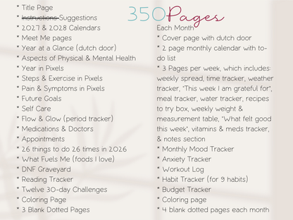 The Vital: 2026 Health & Wellness Bullet Journal Planner