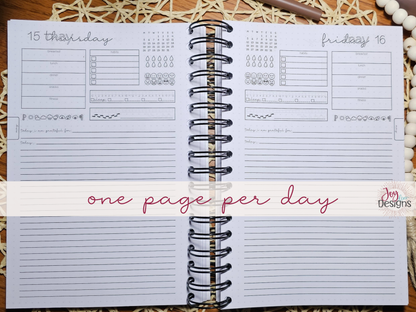 2026 methodical daily planner undated journal one page per day habit tracker mood tracker fitness tracker water tracker step tracker gratitude journal time tracker wellness planner productivity planner soft cover coil bound planner 6x9 notebook goal setting monthly calendar spread notes pages dotted pages pen test pages organization journal for women planner for busy life health tracker mindful planning routine builder self care journal daily reflection journaling system