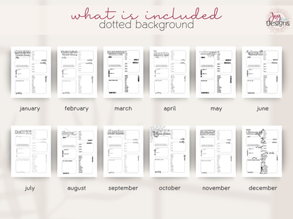 monthly cleaning schedule printable bundle digital cleaning planner pages home management binder inserts chore chart system daily weekly monthly quarterly annual cleaning tracker minimal black and white bujo style dotted and plain backgrounds pdf instant download goodnotes friendly household organization planner insert home cleaning routine house chores list spring cleaning checklist planning tools for busy moms students and families printable planner pages