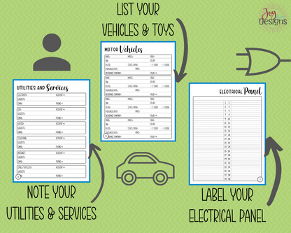 Home Inventory Record Book: Complete Home Inventory and Maintenance System to Keep Track of Personal Property - Digital Instant Download