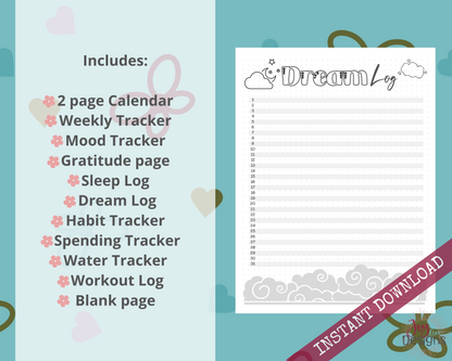 June Pre-Made Bullet Dotted Journal Pages Instant Download Printable Planner Undated