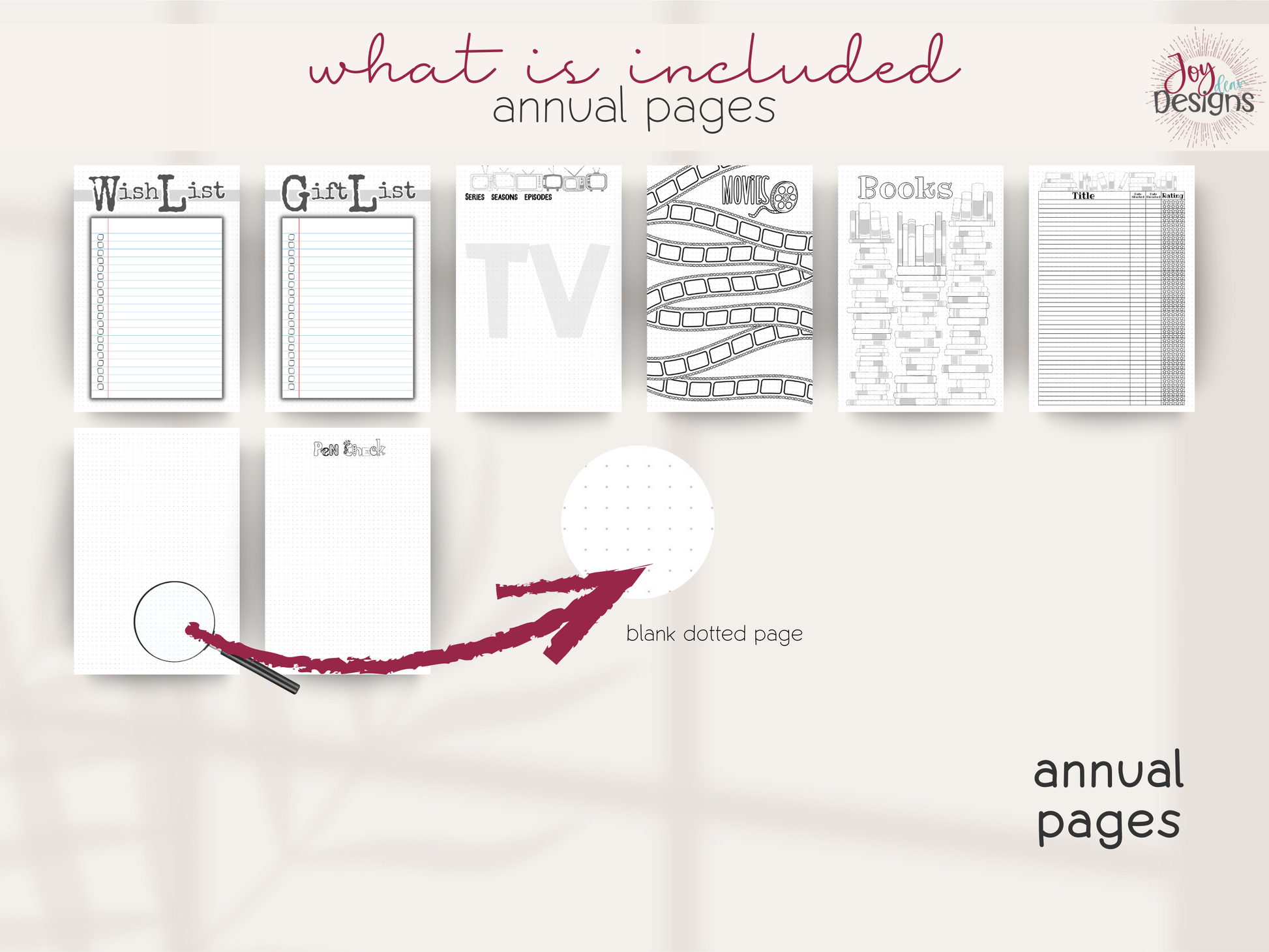 aesthetic bullet journal download pdf 2026 premade dotted planner digital bujo creative planner for women mental health tracking anxiety mood water sleep habit logs monthly themes winter valentines bees easter plants space citrus ice cream owls halloween coffee christmas printable journal in four sizes 6x9 US Letter A4 A5 coloring pages dutch door layouts bleed proof style organization self care routine gift idea