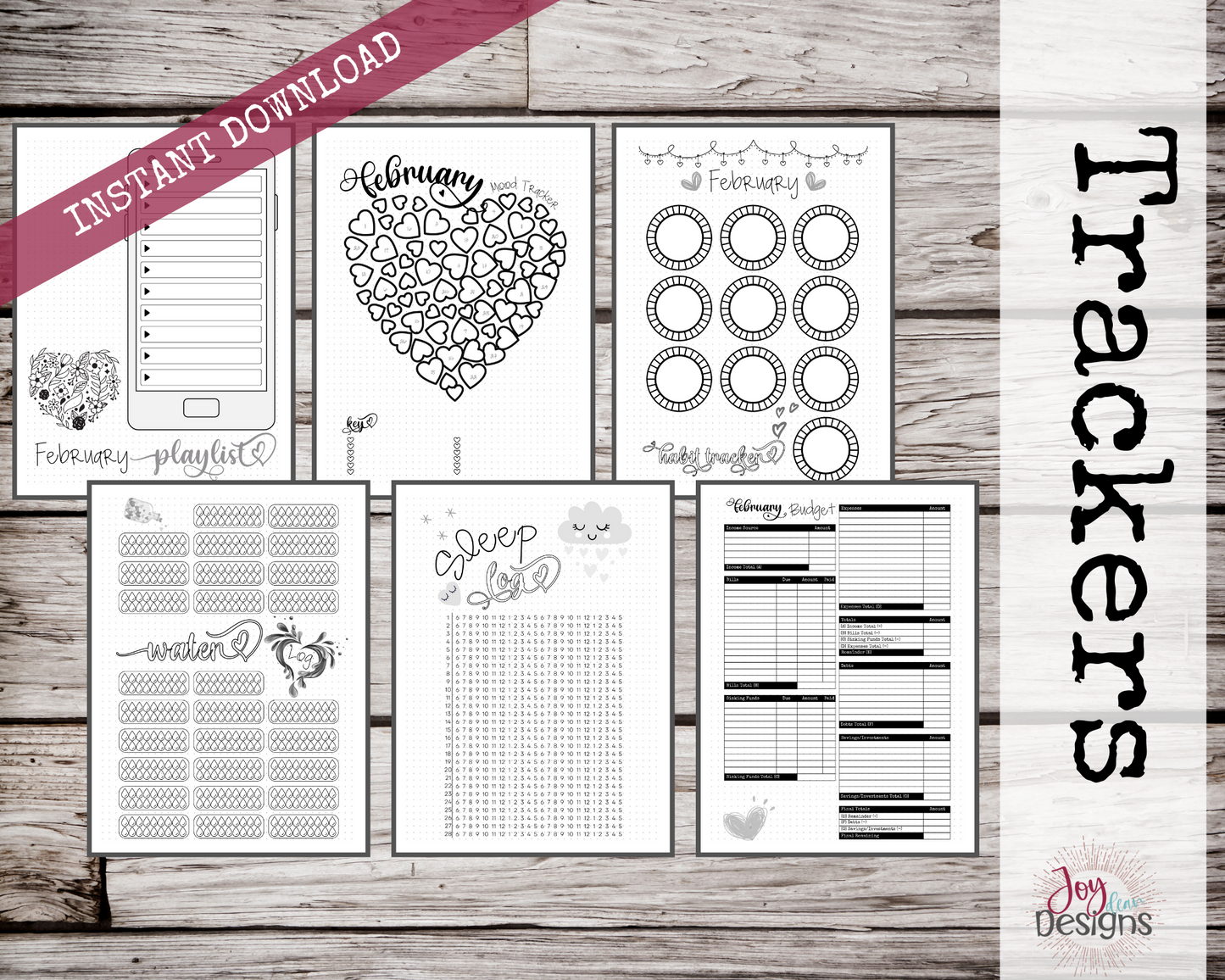 February PreMade Bullet Dotted Journal Planner Pages | Instant Download Printable Planner | Weekly Bujo Inserts Template PDF 2 Sizes