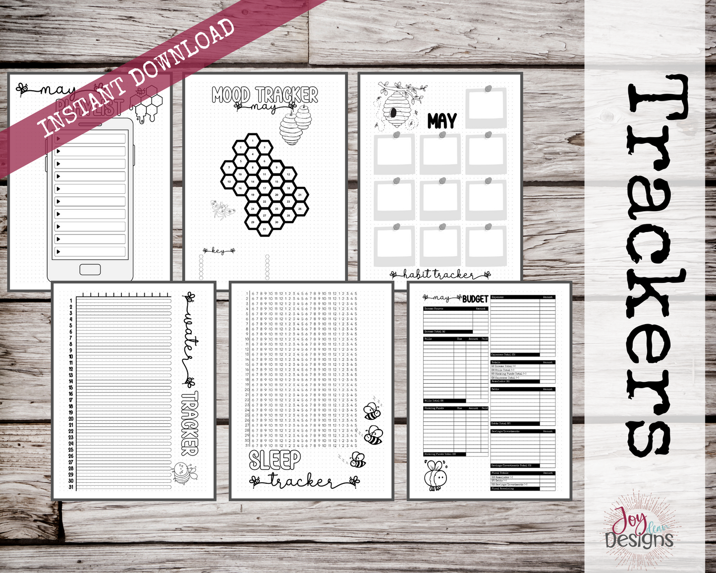 May PreMade Bullet Dotted Journal Planner Pages | Instant Download Printable Planner | Weekly Bujo Inserts Template PDF 2 Sizes