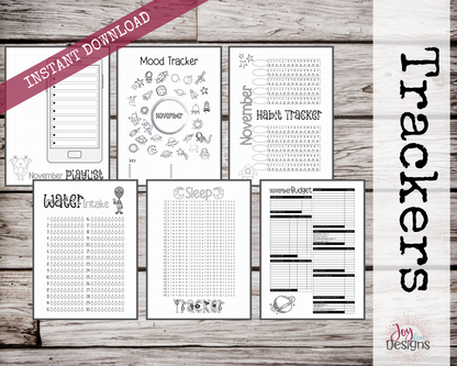 November PreMade Bullet Dotted Journal Planner Pages | Instant Download Printable Planner | Weekly Bujo Inserts Template PDF 2 Sizes