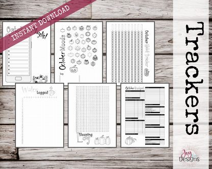 October PreMade Bullet Dotted Journal Planner Pages | Instant Download Printable Planner | Weekly Bujo Inserts Template PDF 2 Sizes