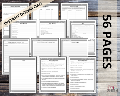 I'm Dead. Clean up my mess. Death, Estate, Funeral Planner Organizer, Practical Notes For Those You Leave Behind: Instant Download Printable