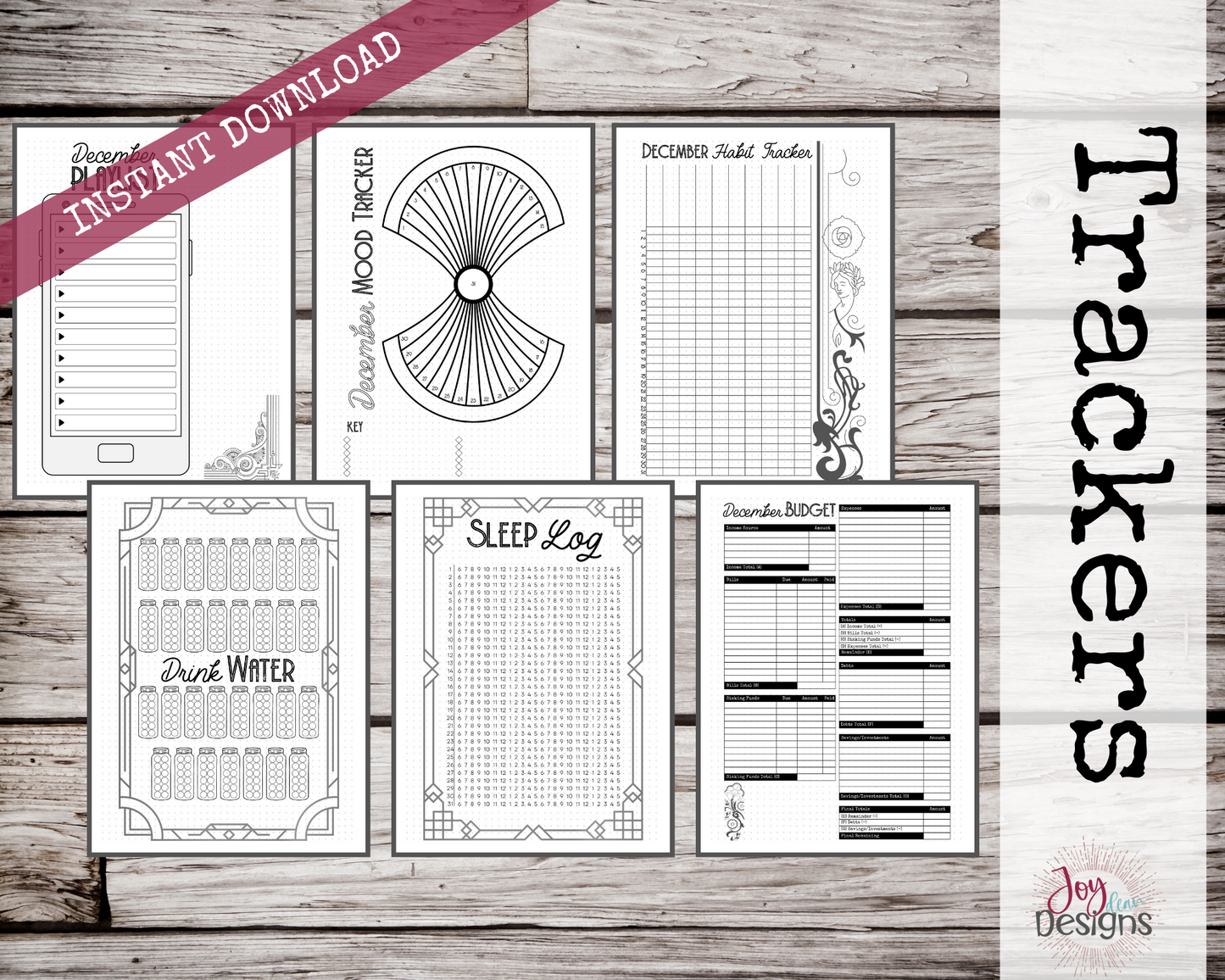 December PreMade Bullet Dotted Journal Planner Pages | Instant Download Printable Planner | Weekly Bujo Inserts Template PDF 2 Sizes