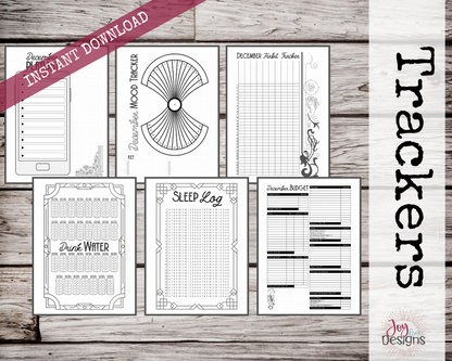 December PreMade Bullet Dotted Journal Planner Pages | Instant Download Printable Planner | Weekly Bujo Inserts Template PDF 2 Sizes