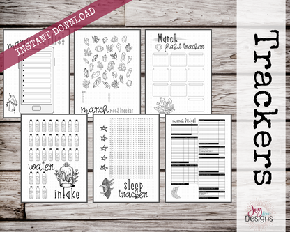 March PreMade Bullet Dotted Journal Planner Pages | Instant Download Printable Planner | Weekly Bujo Inserts Template PDF 2 Sizes