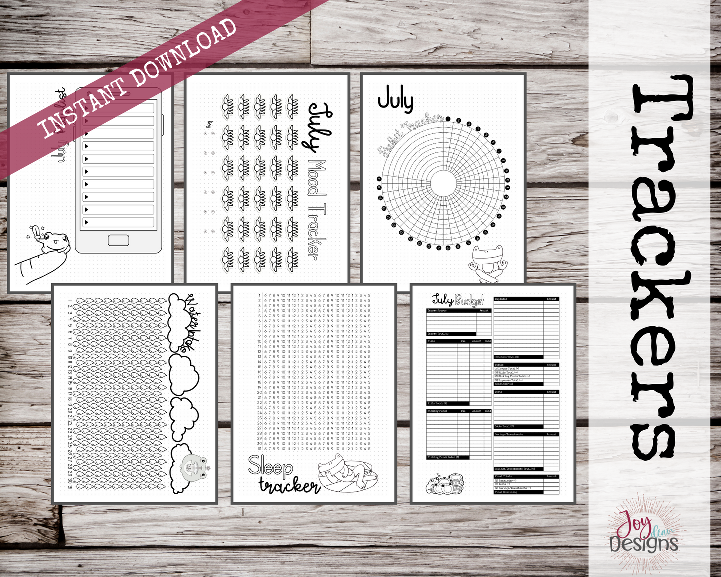 July PreMade Bullet Dotted Journal Planner Pages | Instant Download Printable Planner | Weekly Bujo Inserts Template PDF 2 Sizes