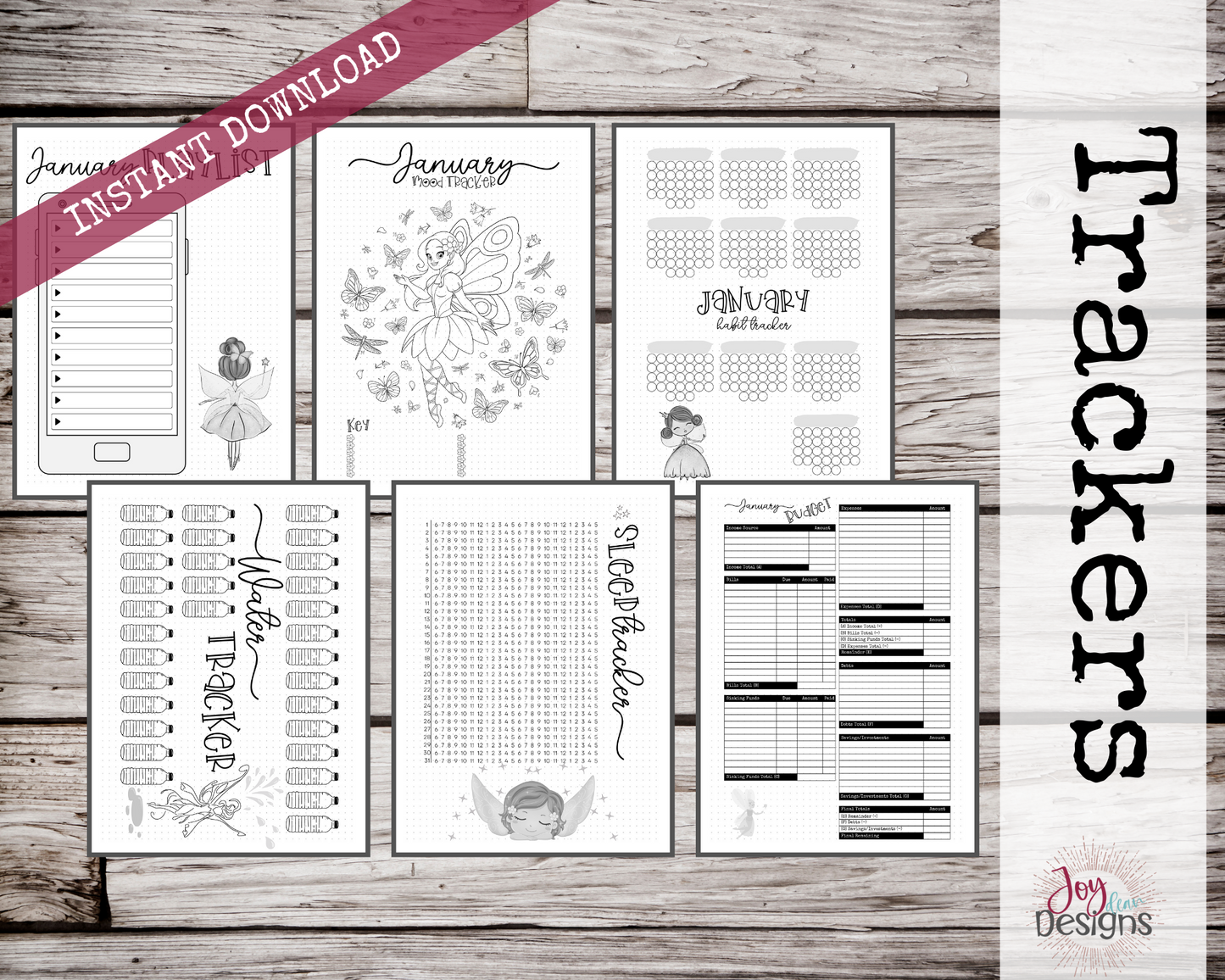 January PreMade Bullet Dotted Journal Planner Pages | Instant Download Printable Planner | Weekly Bujo Inserts Template PDF 2 Sizes