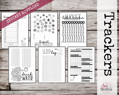 August PreMade Bullet Dotted Journal Planner Pages | Instant Download Printable Planner | Weekly Bujo Inserts Template PDF 2 Sizes