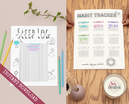 September Pre-Made Bullet Dotted Journal Pages Instant Download Printable Planner Undated