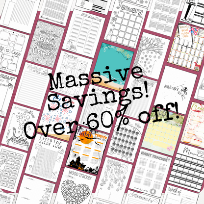 Massive Pre-Made Bullet Dotted Journal Pages Bundle; Instant Download Printable Dotted Planner for 2025. Track Anxiety & Mental Health.