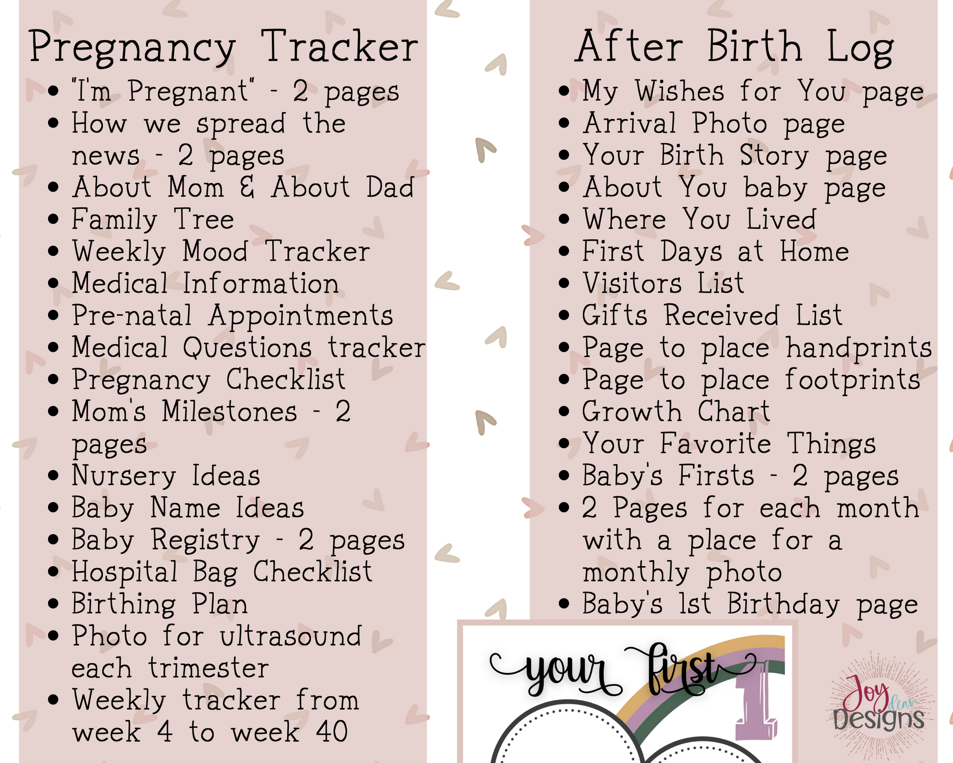 Complete Printable Pregnancy Journal Memory Book to Track From