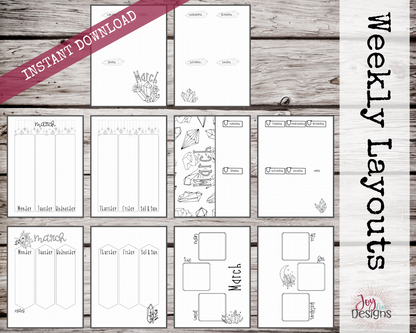 March PreMade Bullet Dotted Journal Planner Pages | Instant Download Printable Planner | Weekly Bujo Inserts Template PDF 2 Sizes