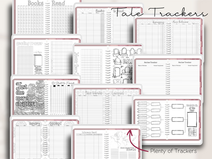 Digital Reading Tracker Journal Instant Download, Book Journal, Reading Planner PDF, Book Tracker, Digital Reading Journal for Goodnotes