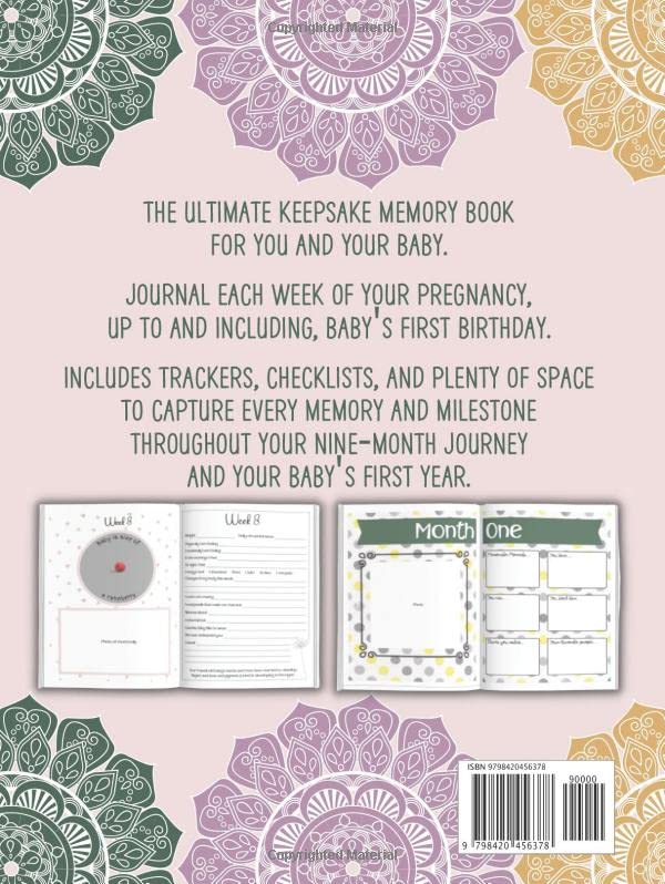 A Book About You in Color: Complete Pregnancy Journal Memory Book to Track From Conception to Baby's First Birthday in Full Color Hardcover