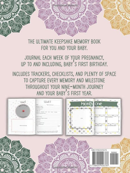 A Book About You in Color: Complete Pregnancy Journal Memory Book to Track From Conception to Baby's First Birthday in Full Color Hardcover