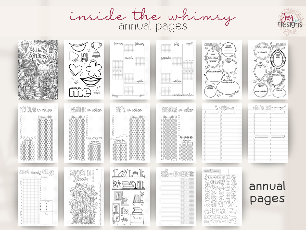 The Whimsy: Undated Premade Bullet Dotted Journal Planner | A little planning. A little colouring. A whole lot of whimsy. ✨