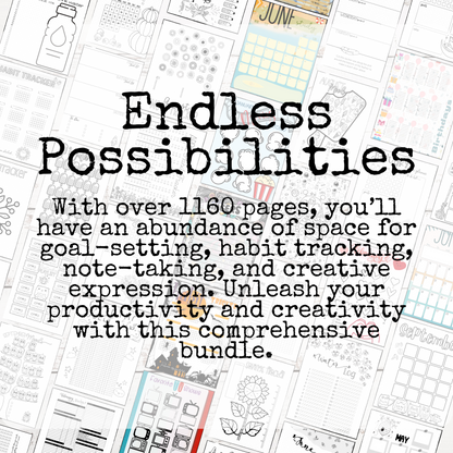 Massive Pre-Made Bullet Dotted Journal Pages Bundle; Instant Download Printable Dotted Planner for 2025. Track Anxiety & Mental Health.